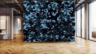 
blue camouflage military background, modern texture on textile Wall mural