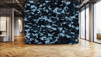 
blue camouflage military background, modern texture on textile Wall mural