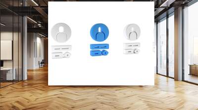 Blue Create account screen icon isolated on white background. Minimalism concept. 3D render illustration Wall mural