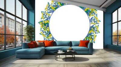 bright colored frame made of leaves and berries, vector element for design Wall mural