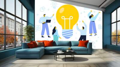 Businesss people characters develop creative business idea.  Wall mural