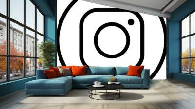 Camera instagram linear icon Wall mural