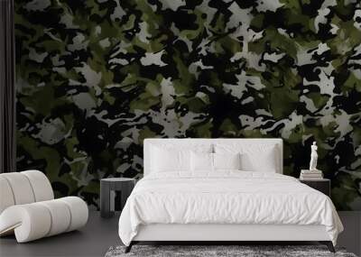 
camouflage army khaki pattern, modern military background, fabric texture Wall mural