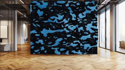 
camouflage blue background military texture, dark army wallpaper Wall mural