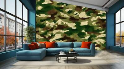 
camouflage green vector pattern texture military print Wall mural