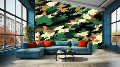 
camouflage vector texture, army background, design for printing clothing, fabric, paper Wall mural