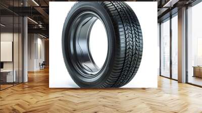 Car tire isolated on white background Wall mural