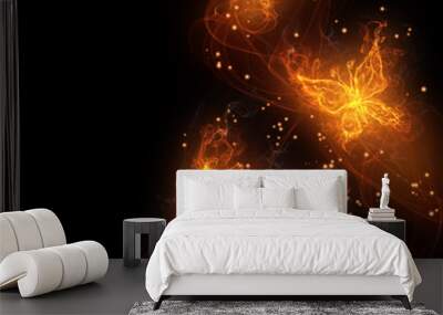 Three fantasy fiery butterfly Wall mural