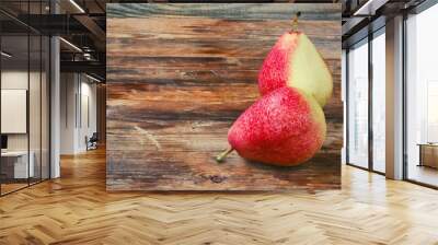 Two wet sweet red pears Wall mural