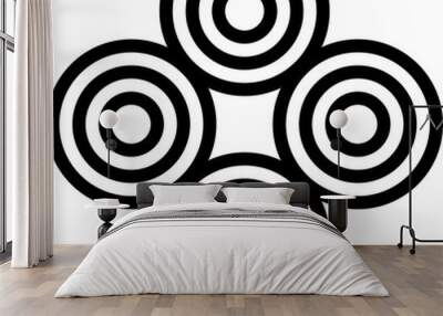 Circle ornament black icon Wall mural