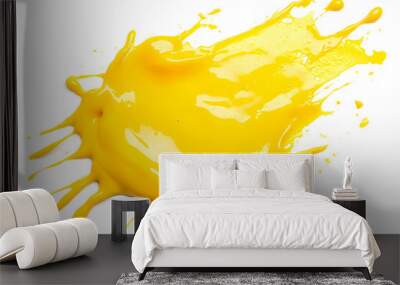 Closeup of melted cheese isolated on white background
 Wall mural