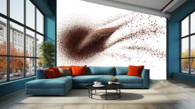 Coffee powder spray isolated on white Wall mural