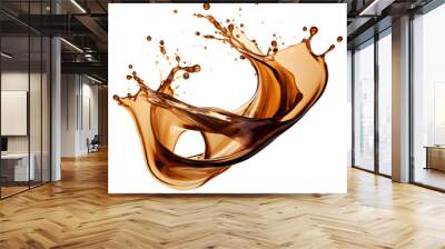 Cola splash isolated on white background Wall mural