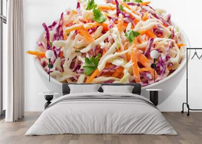 Coleslaw isolated on white background Wall mural