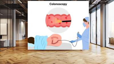 Colonoscopy procedure with patient and doctor  Wall mural