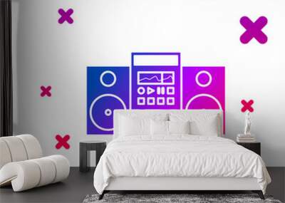 Color Home stereo with two speakers icon isolated on white background. Music system. Gradient random dynamic shapes. Vector Illustration Wall mural