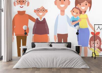 couple family together cartoon style Wall mural