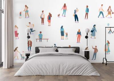 Crowd. Different People vector set3. Male and female flat characters isolated on white background. Wall mural