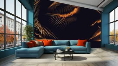 Elegant abstract face with illuminated linear design Wall mural