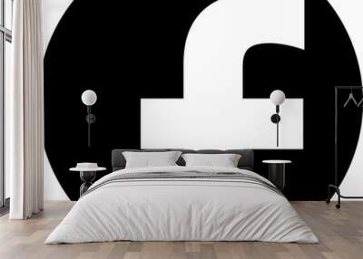 facebook concept app glyph sign Wall mural