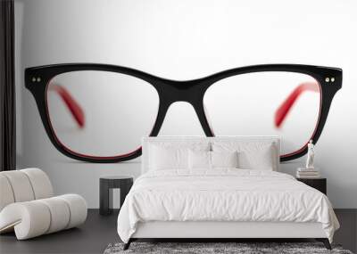 Fashion glasses plastic-framed isolated on white background Wall mural