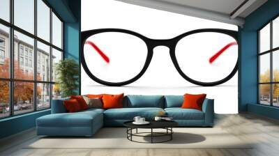 Fashion glasses plastic-framed isolated on white background Wall mural