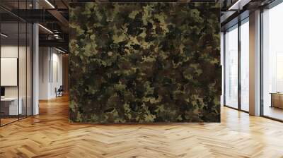 
forest camouflage background, khaki texture, fashionable print on textiles Wall mural