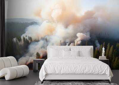 forest fire deep smoke Wall mural