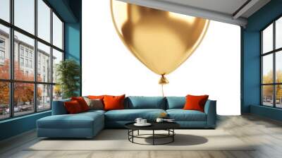 Gold balloon isolated on white background Wall mural