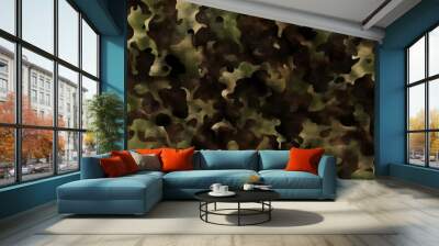 
green camouflage military uniform texture, army pattern, forest hunting design Wall mural