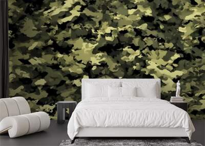 Green camouflage pattern military background fashion design clothing print Wall mural