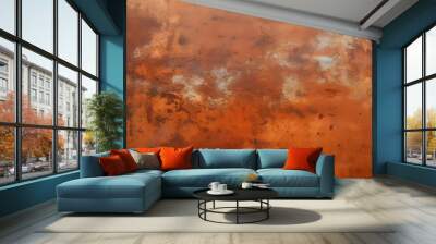 Grunge rusty orange brown metal steel background texture Wall mural