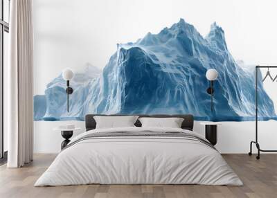 Huge blue iceberg isolated on transparent background Wall mural