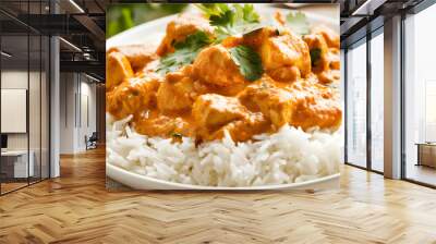 Indian chicken tikka masala with rice Wall mural