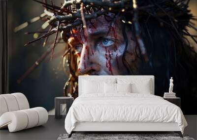 Jesus with a crucifixion crown Wall mural