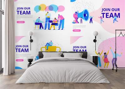 Join our team vector illustration concept. People together, teamwork. Flat style  illustration for web. Wall mural