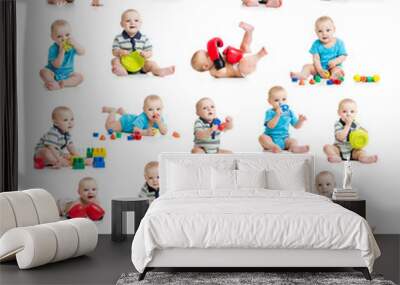 collection of active baby or kid boy Wall mural