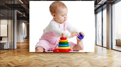 pretty baby with color educational toy Wall mural