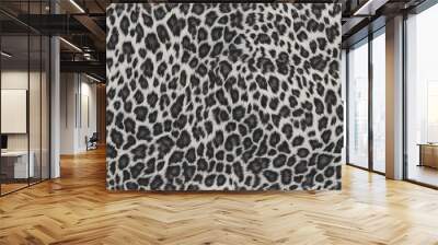 leopard background skin texture black white hairy print Wall mural