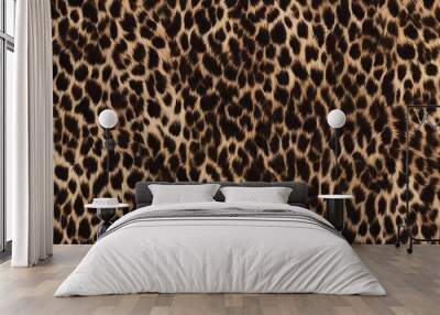 leopard hairy background furry wild cat texture Wall mural