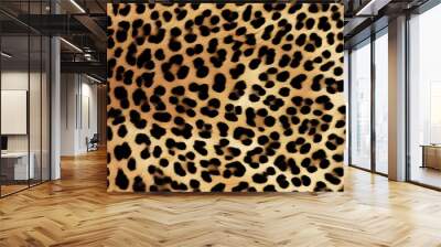 leopard print cat fur pattern brown background modern design Wall mural