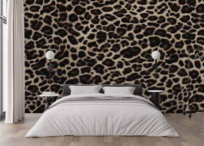 Leopard skin texture, real hairy design, fashion textile print Wall mural