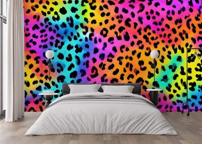 
leopard texture, fashionable colorful background, animal pattern texture Wall mural