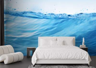 Light blue water splash isolated on white background Wall mural