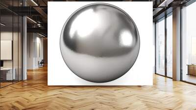 Metal sphere isolated on white background Wall mural