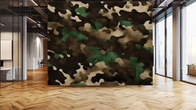 
military camouflage background, forest design for hunting, army uniform texture Wall mural