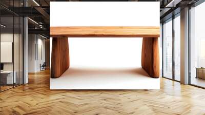 Modern wooden table design element isolate don white Wall mural