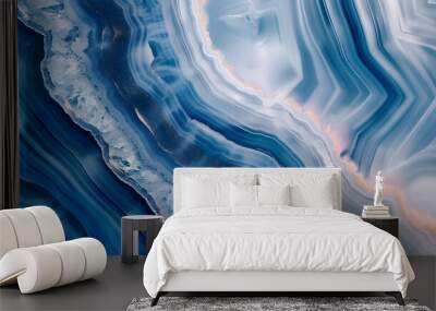 Navy blue agate stone texture wallpaper Wall mural