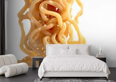 Pair of chopsticks holding some noodles isolated on transparent  background Wall mural