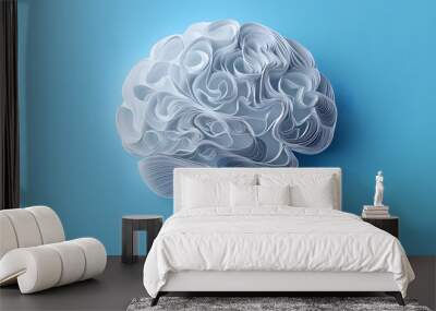 Paper cutout in the shape of a human brain isolated on background medical concepts	 Wall mural